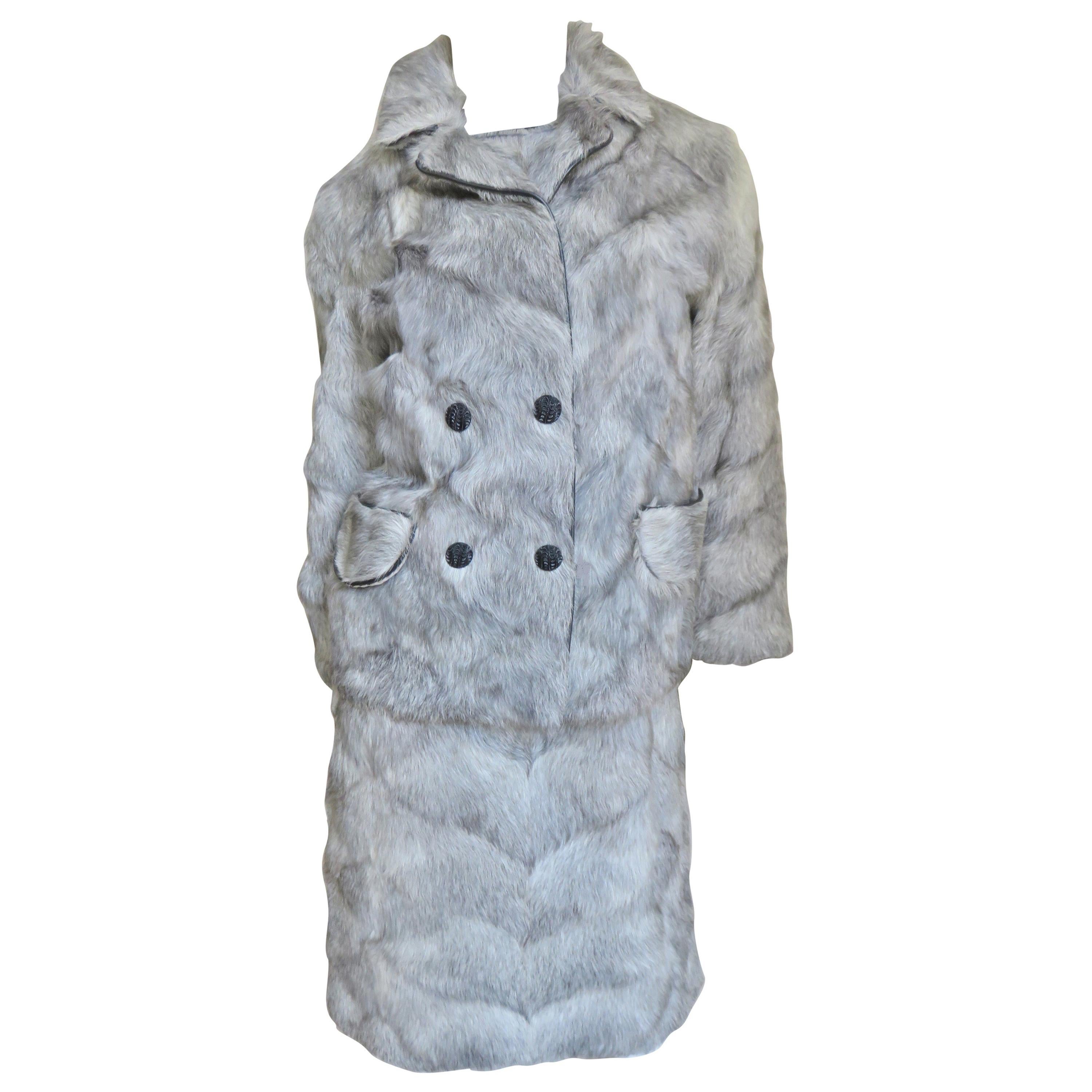 1960s Designer Fur Dress and Jacket