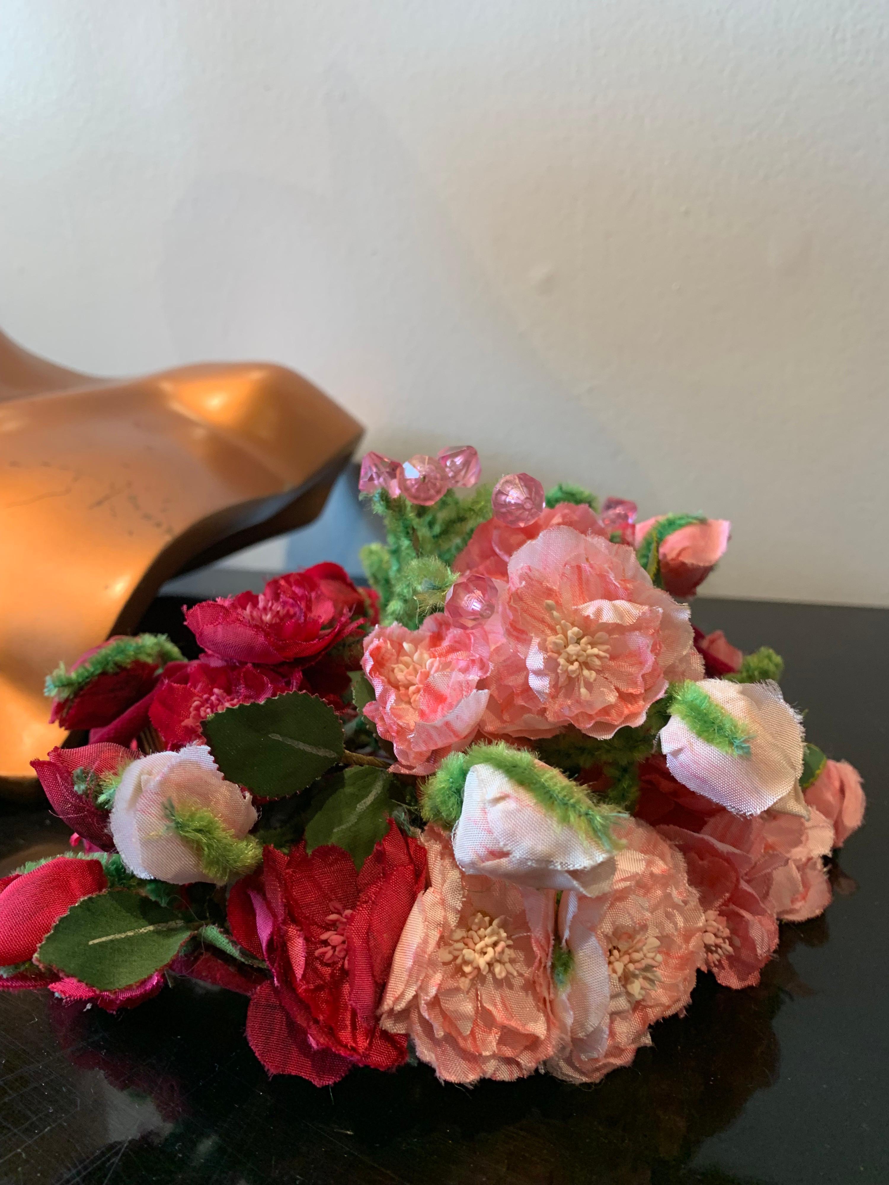 1960s Mr. John Demi-Chapeau Petite Spring Florals & Crystal's On A Mesh Body 4