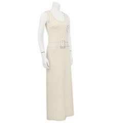 1960's Mr. Mort Rhinestone Tromp L'oeil Jersey Knit Maxi Dress