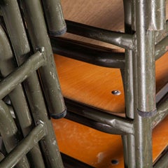 1960s Mullca Army Khaki, Low Stacking Stool, Good Quantities Available