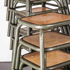 1960s Mullca Army Khaki, Low Stacking Stool, Set of Thirty