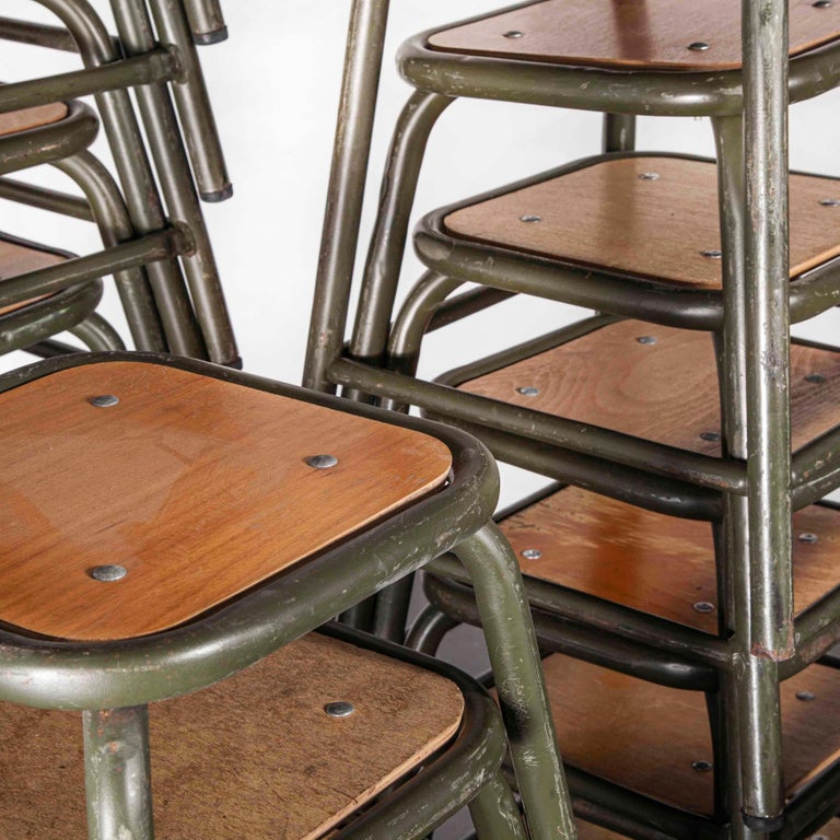 1960s Mullca Army Khaki, Low Stacking Stool, Set of Thirty at 1stDibs