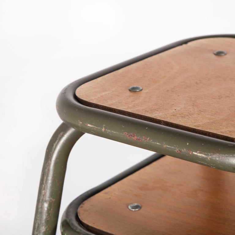 1960s Mullca Army Khaki, Low Stacking Stool, Set of Twelve at 1stDibs