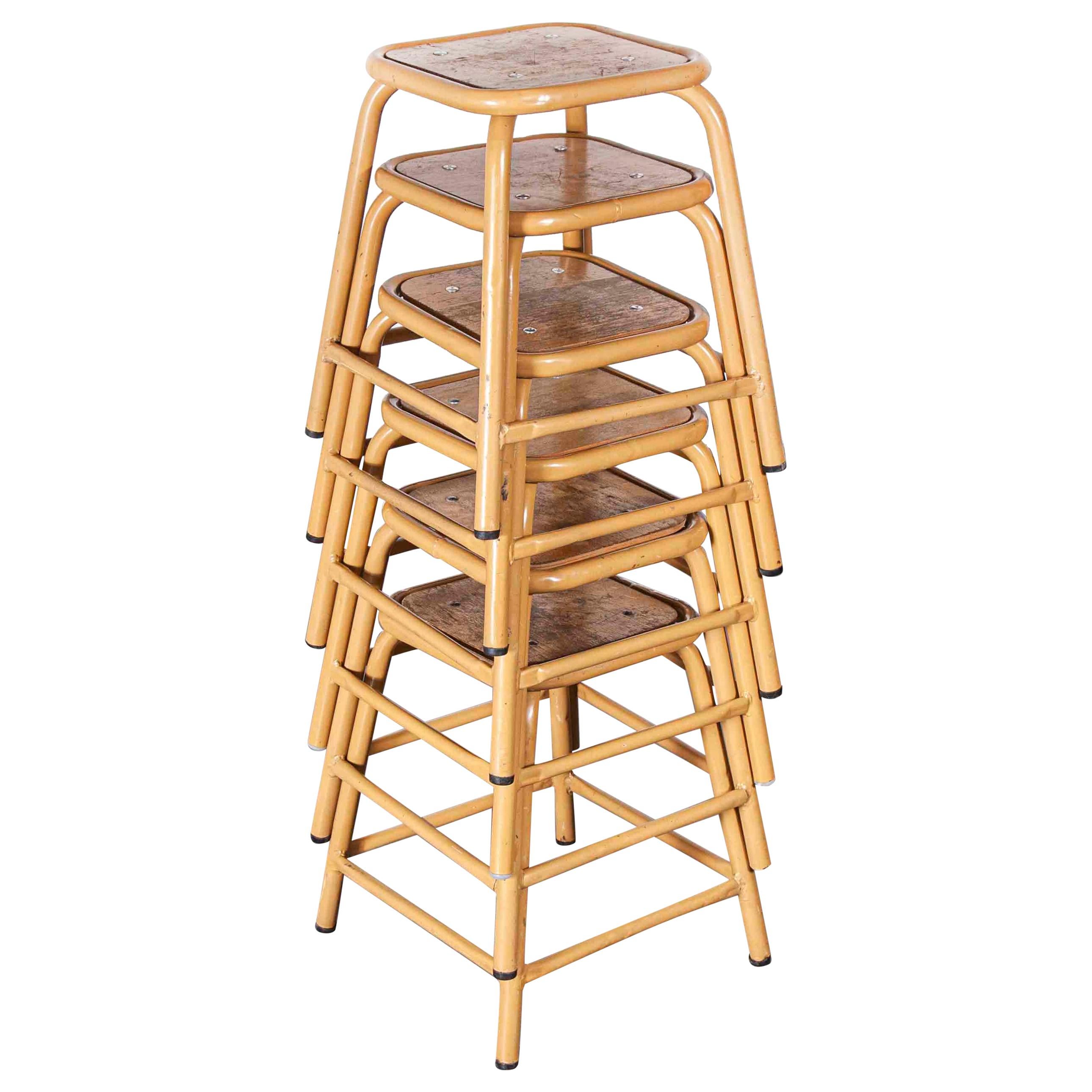 1960s Mullca Army Khaki, Low Stacking Stool, Set of Thirty at 1stDibs