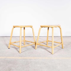 1960's Mullca Low Stacking Stool - Camel - Pair