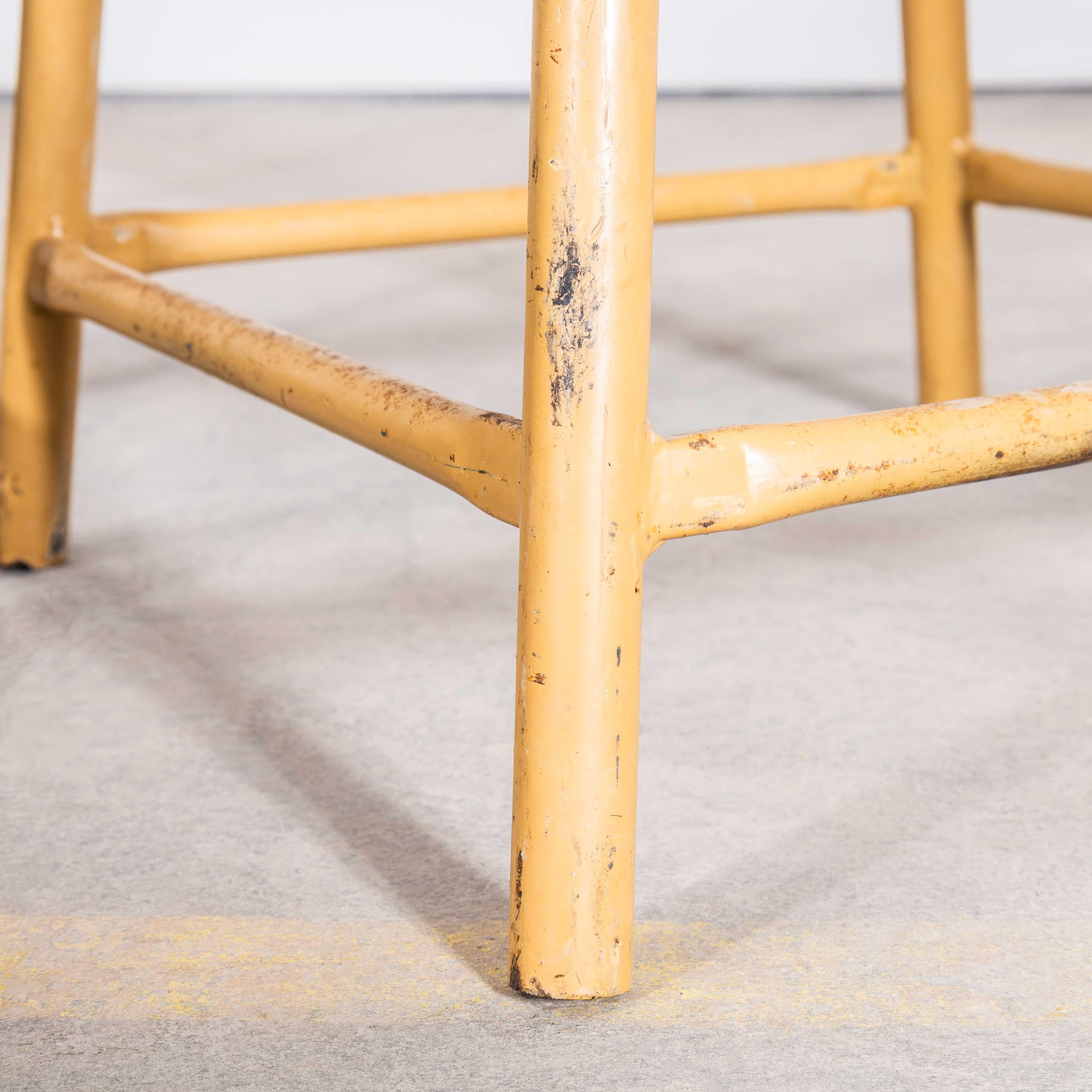 1960's Mullca Low Stacking Stool - Camel - Pair Acero en venta