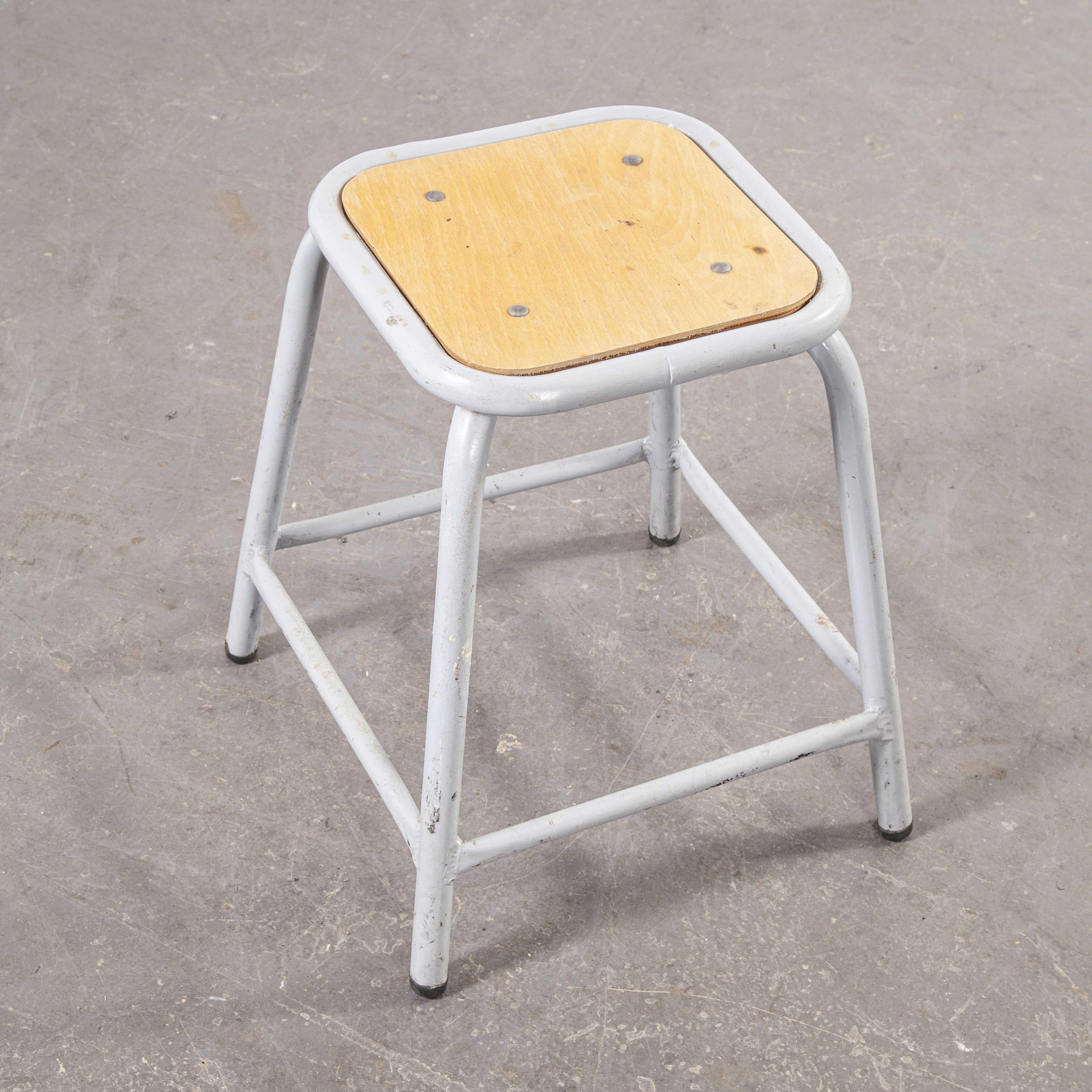 1960s Mullca Low Stacking Stool, Grey, Set of Four For Sale 1