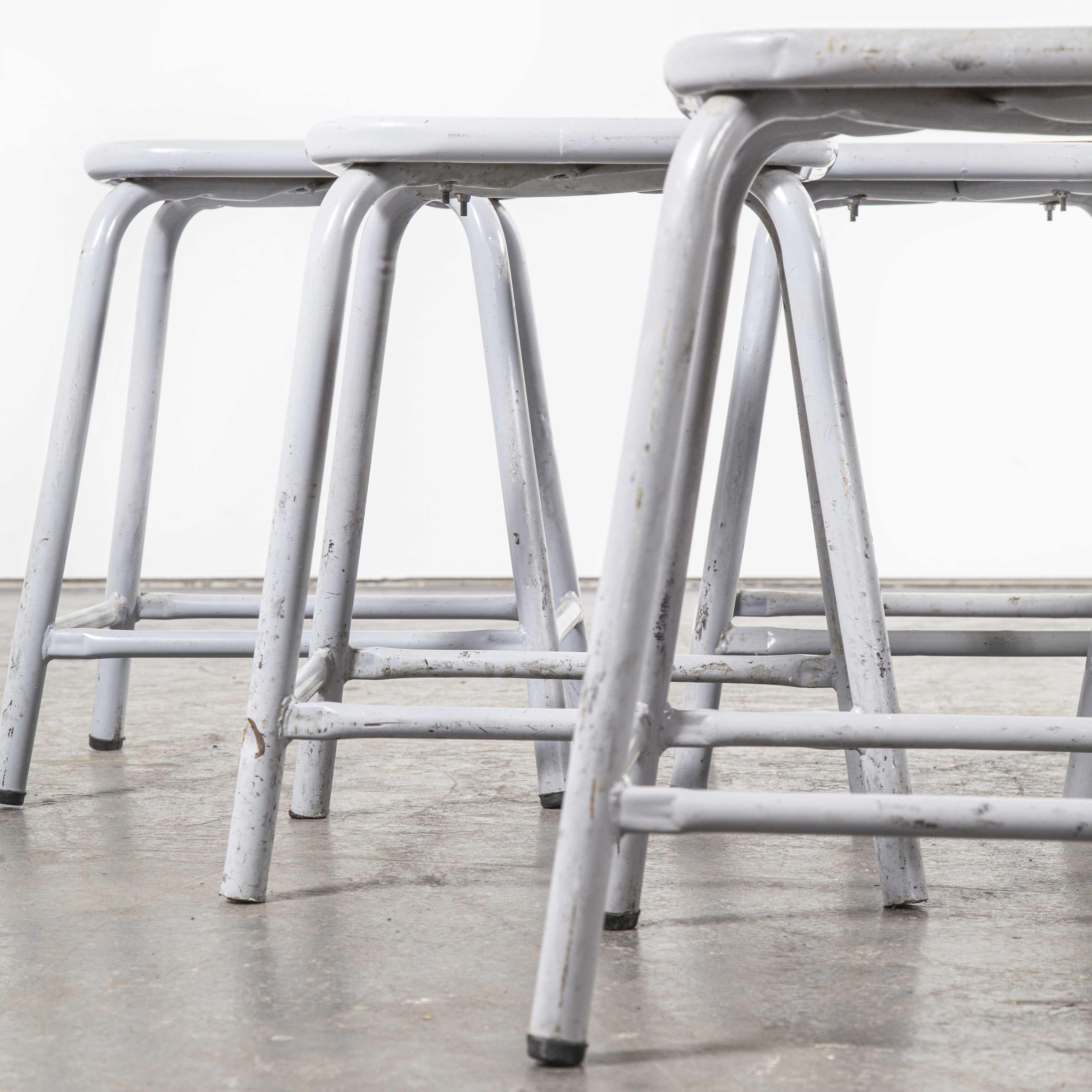 1960s Mullca Low Stacking Stool, Grey, Set of Six In Good Condition For Sale In Hook, Hampshire