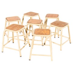 1960's Mullca Low Stacking Stool - Sand - Set Of Seven