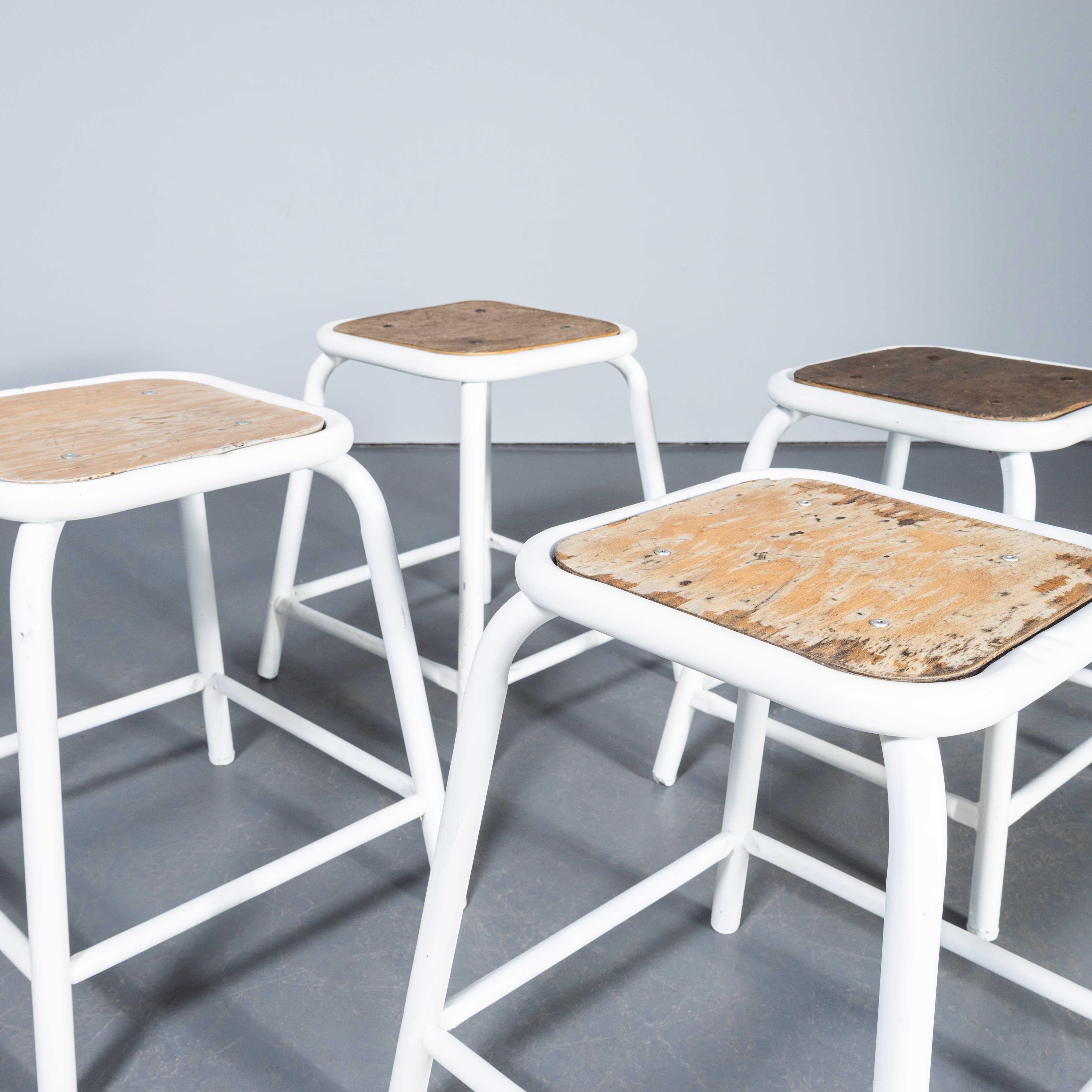 Mid-20th Century 1960's Mullca Low Stacking Stool - White - Set Of Four For Sale