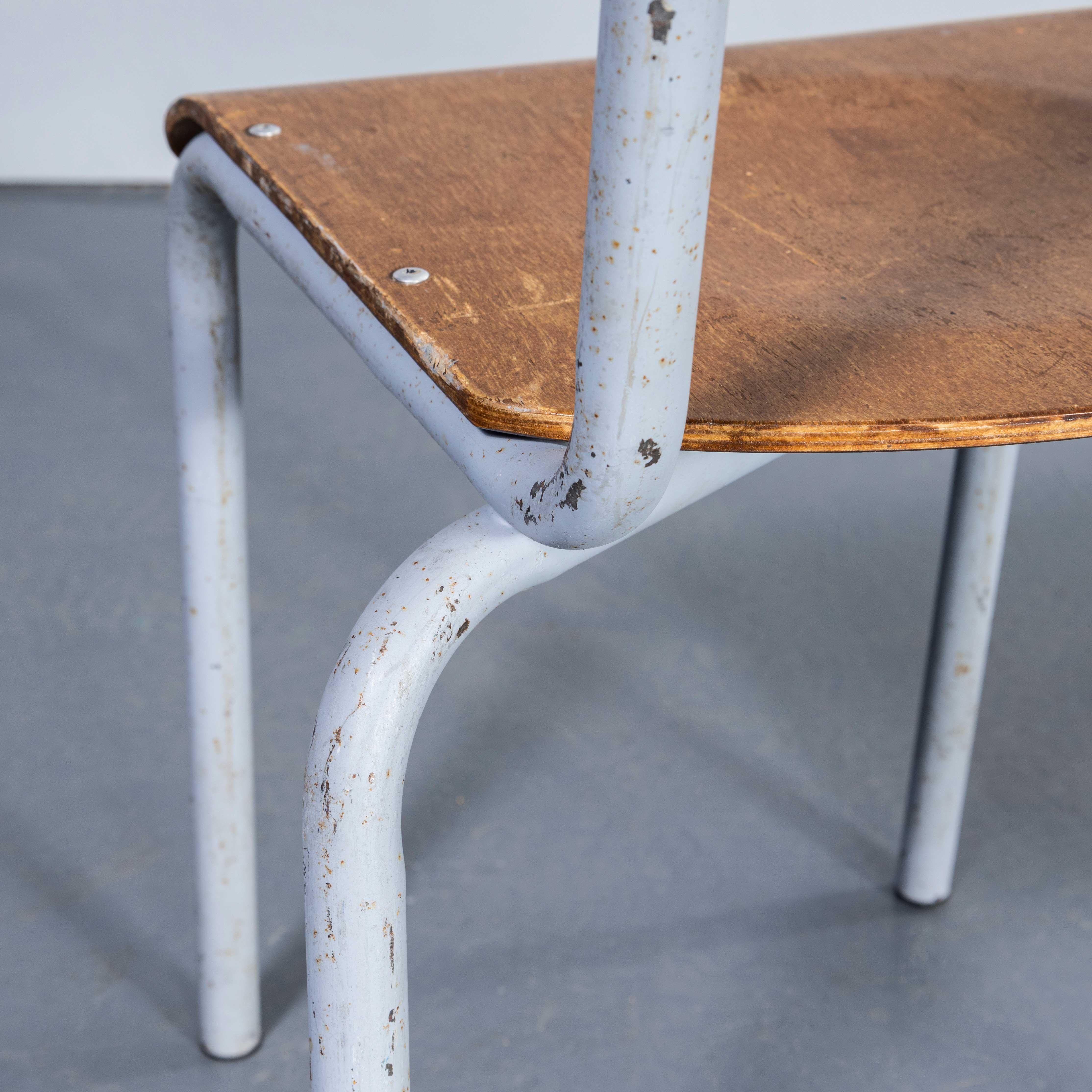 1960's Mullca Simple Grey Stacking Dining Chairs - Large Quantity Available For Sale 4