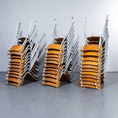 1960's Mullca Simple Grey Stacking Dining Chairs - Large Quantity Available