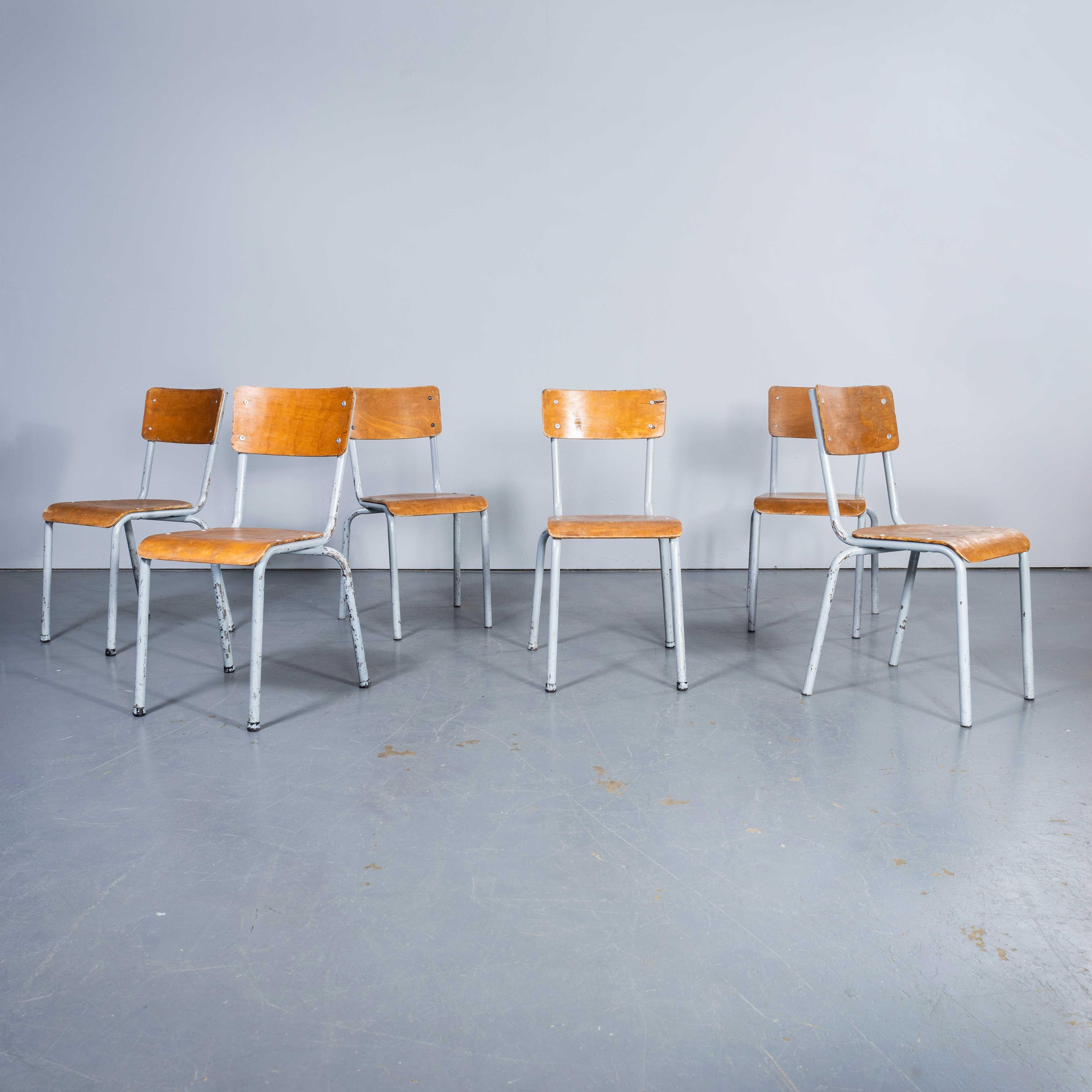 Mid-20th Century 1960's Mullca Simple Grey Stacking Dining Chairs - Large Quantity Available For Sale