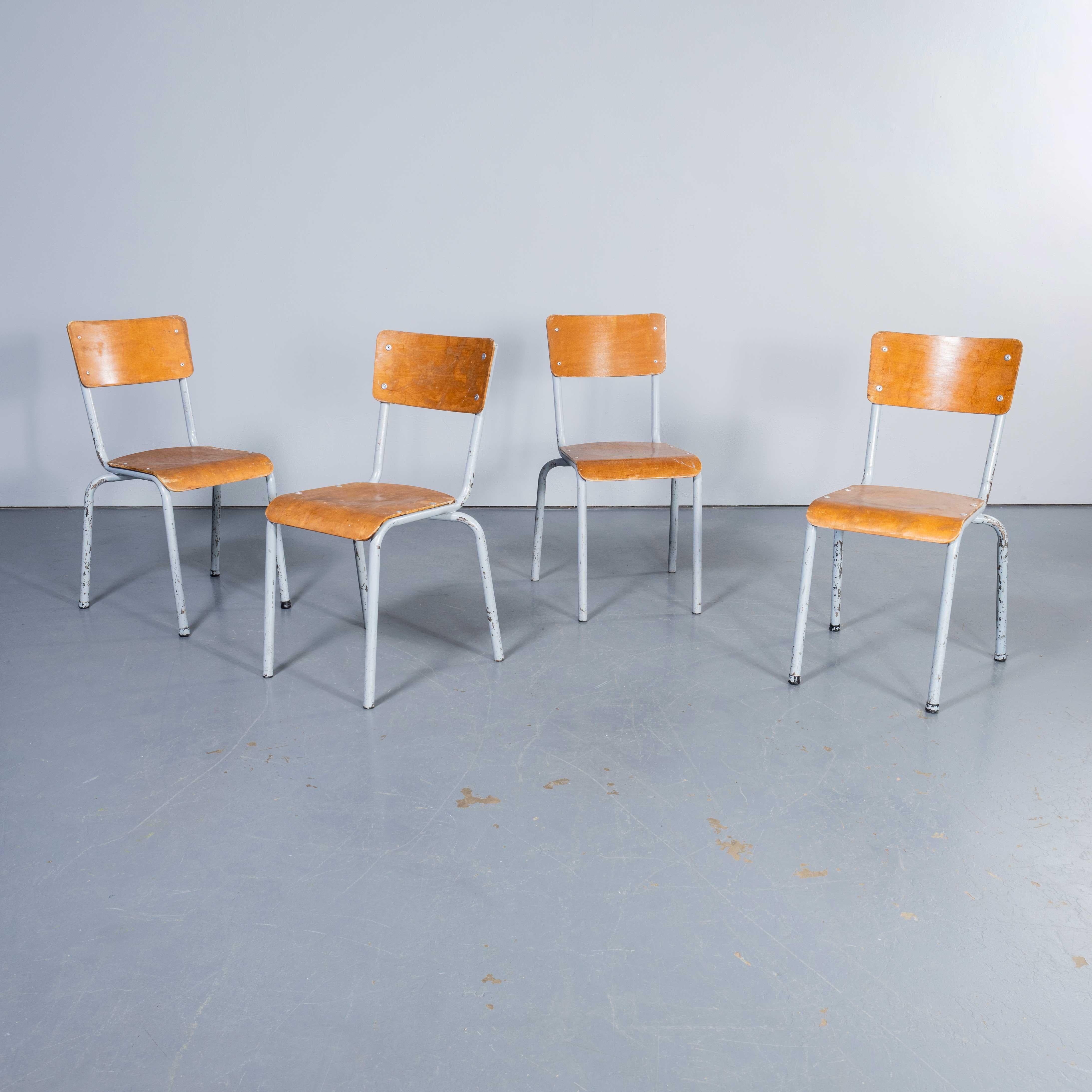1960's Mullca Simple Grey Stacking Dining Chairs - Large Quantity Available For Sale 1