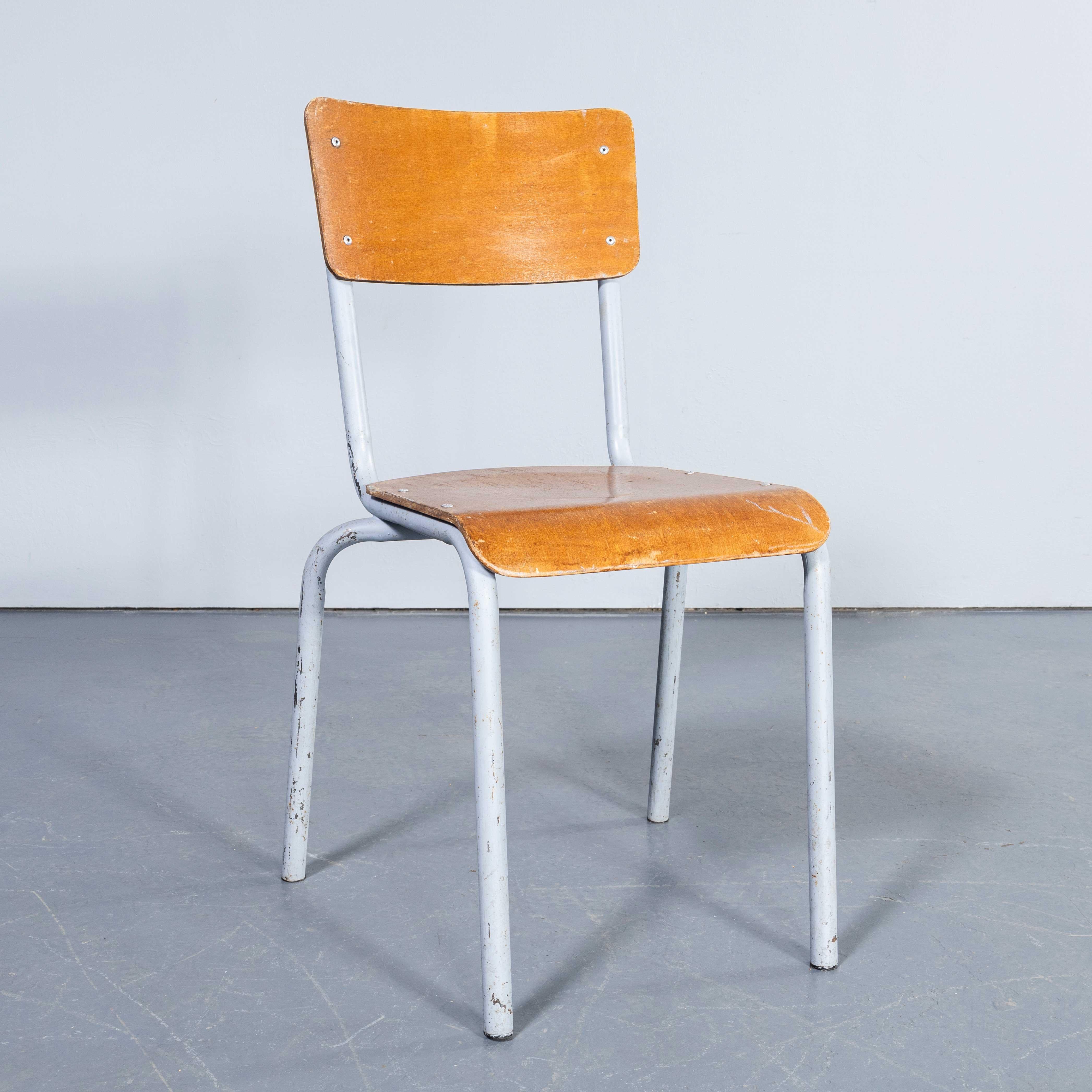 1960's Mullca Simple Grey Stacking Dining Chairs - Large Quantity Available For Sale 2