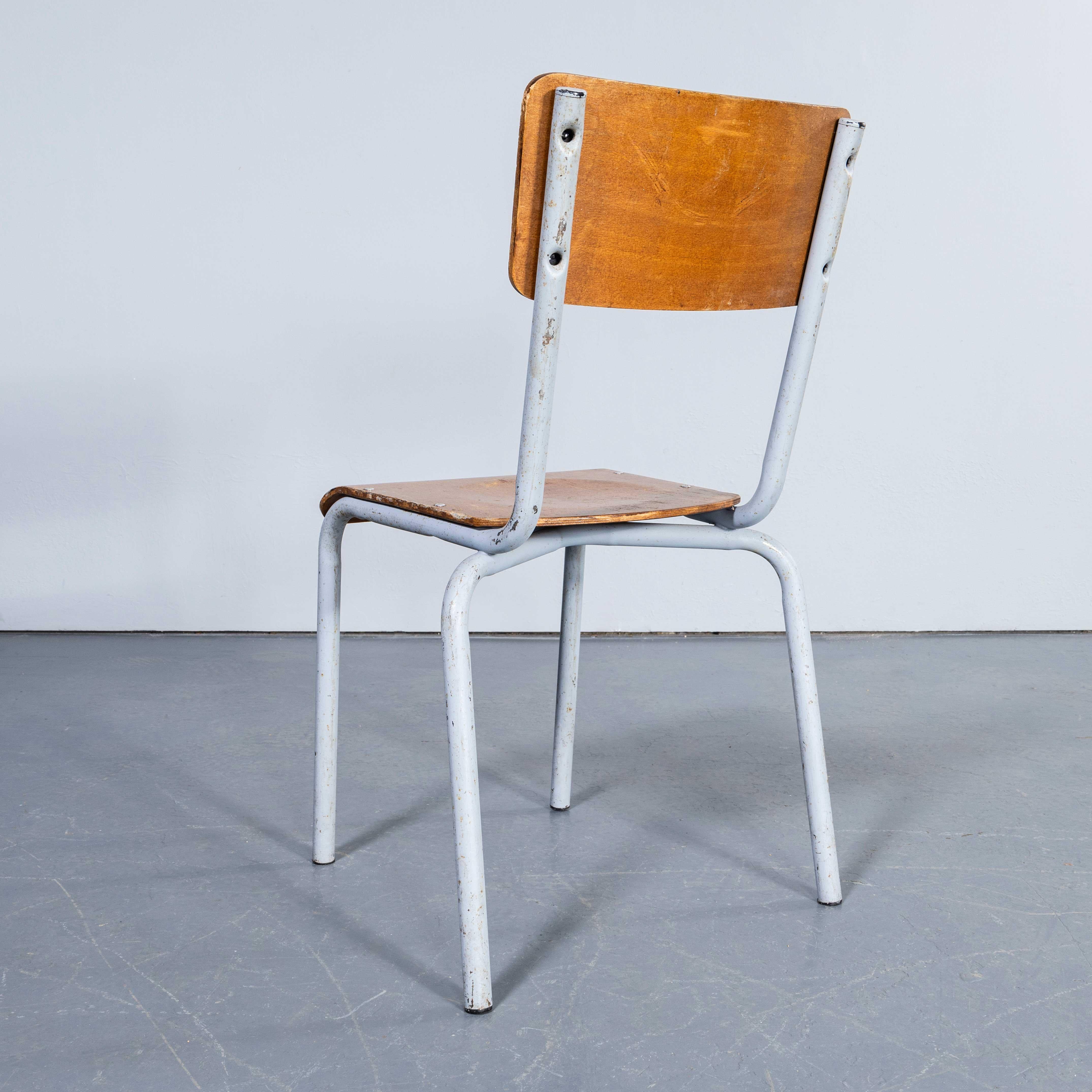 1960's Mullca Simple Grey Stacking Dining Chairs - Large Quantity Available For Sale 3