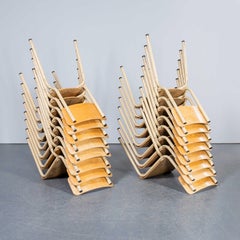 1960's Mullca Simple Sand Colour Stacking Dining Chairs - Quantity Available