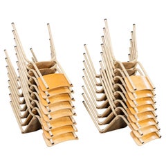 1960
s Mullca Simple Sand Colour Stacking Dining Chairs - Quantity Available