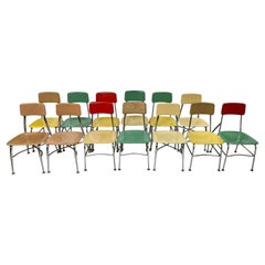 1960s Multi Colored Heywood Wakefield School Chairs, Set of 13