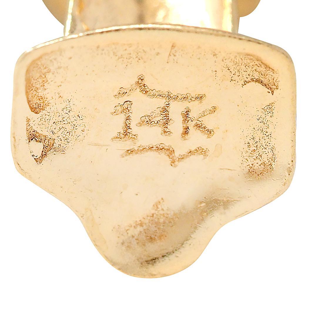 1960's Multi-Gem 14K Yellow Gold Vintage Harp Musical Instrument Pendant Charm In Excellent Condition For Sale In Philadelphia, PA