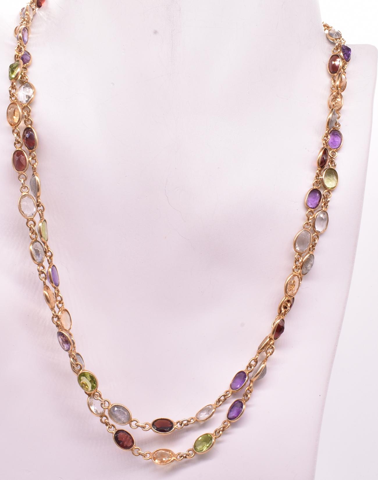 Post-War 1960s Multi Gemstone Necklace