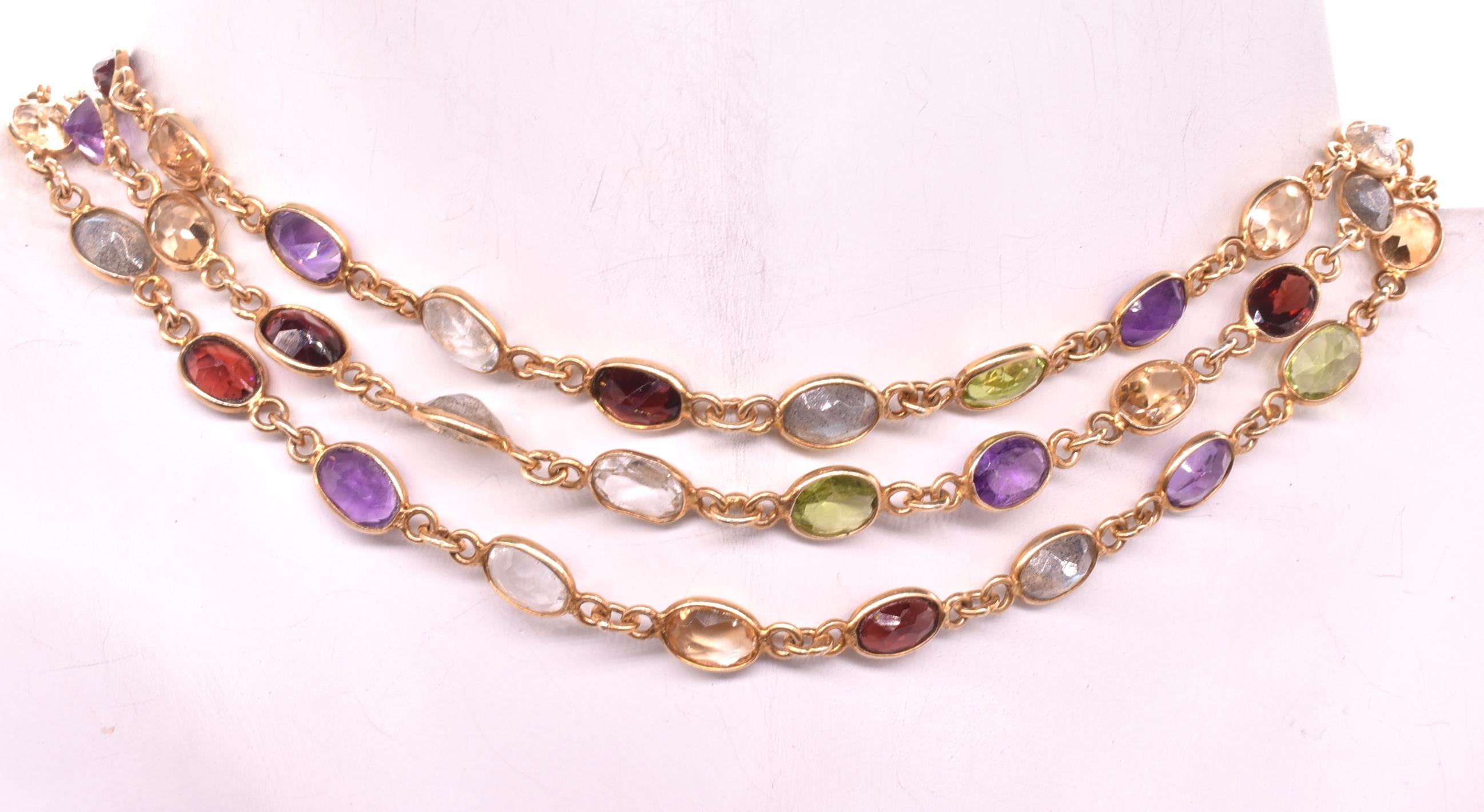 Women's 1960s Multi Gemstone Necklace