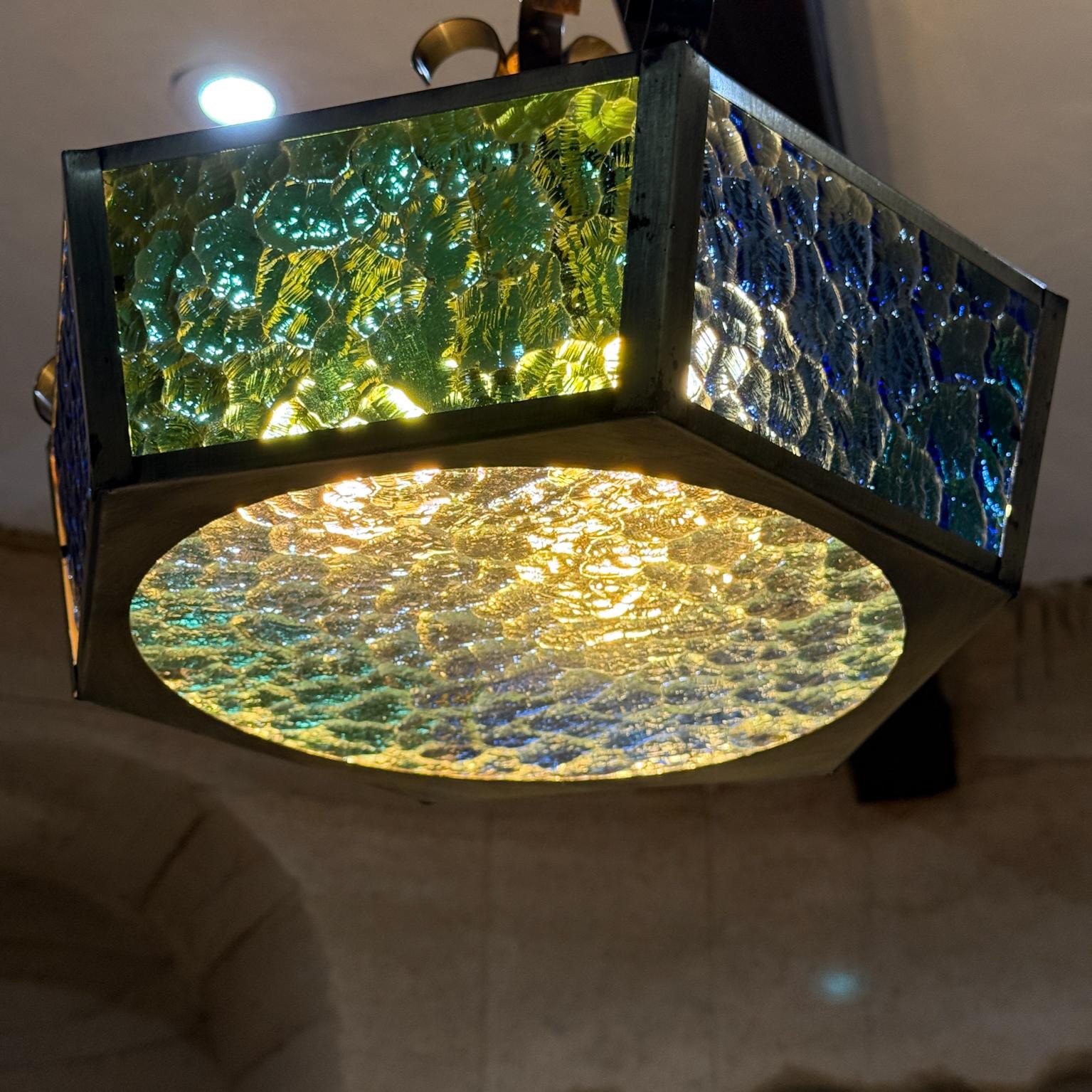 Lampadario a sospensione in vetro multicolore degli anni '60 di Felipe Delfinger Federers in vendita 5