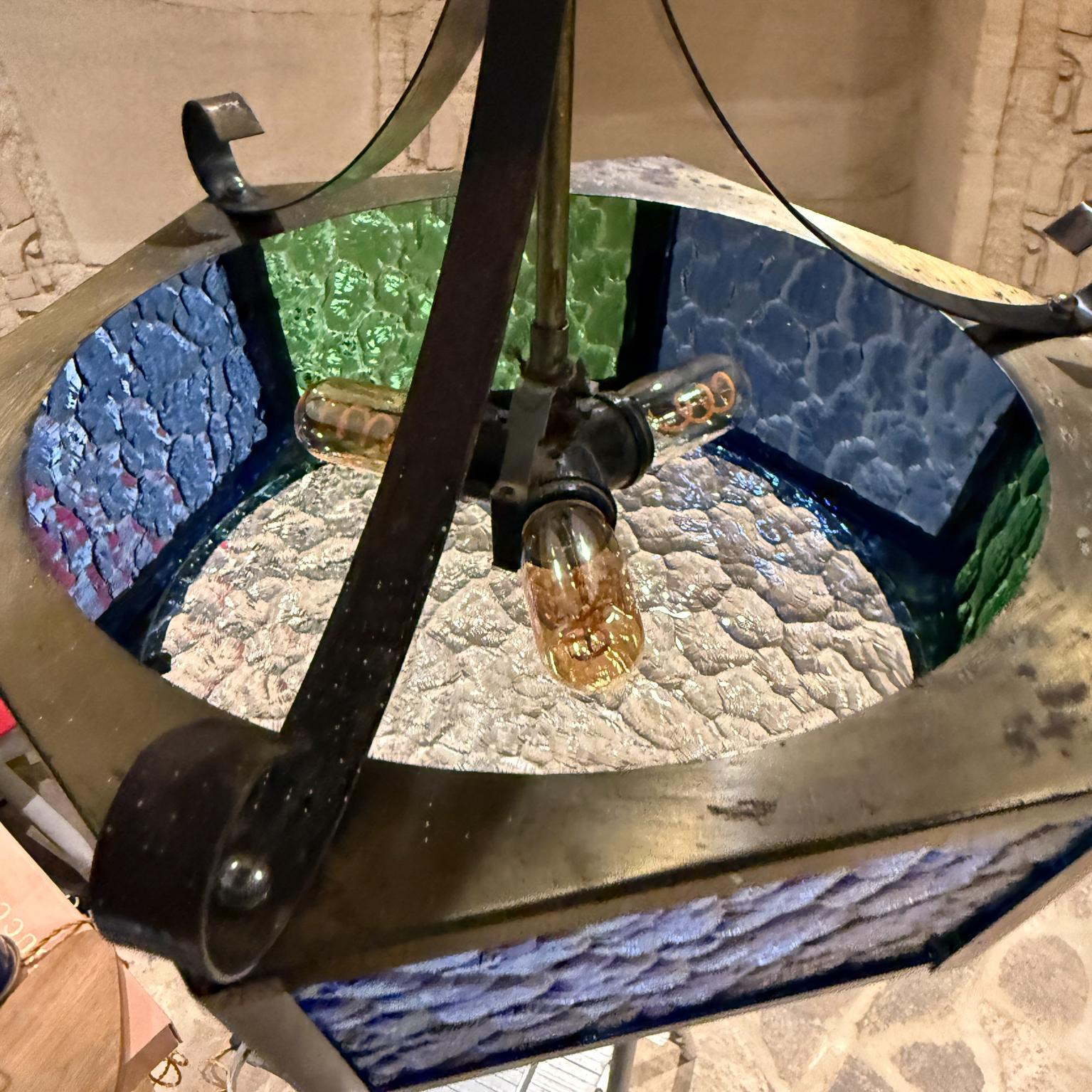 Lampadario a sospensione in vetro multicolore degli anni '60 di Felipe Delfinger Federers in vendita 2