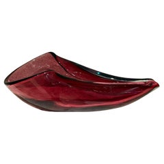 Sommerso-Schale aus Murano-Kunstglas in Violett, Italien, 1960er Jahre
