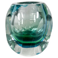 1960s Murano Art Glass Vase Flavio Poli Seguso Sommerso Italy