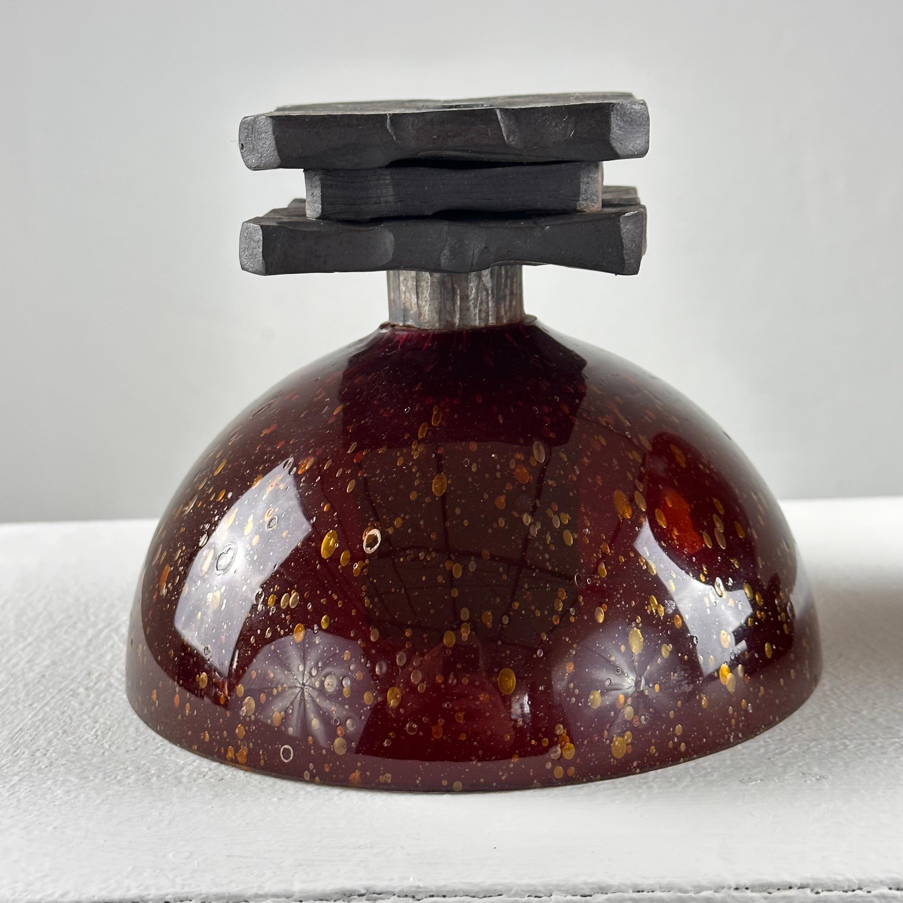 Brutalistische Murano-Kerzenhalter aus den 1960er Jahren, ein Paar auffälliger handwerklicher Kreationen im Angebot 4