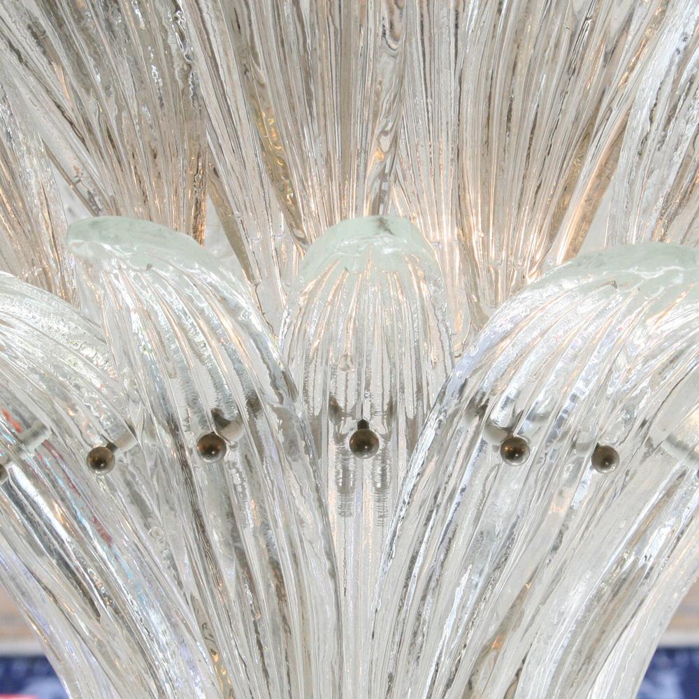 Late 20th Century 1980s Murano Chandelier Clear Blown Glass Italian Design Barovier and Toso Style