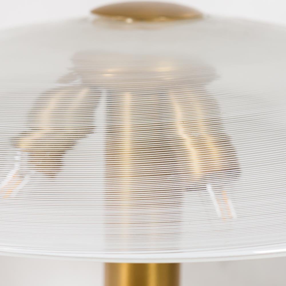1960s Murano Filigrana glass shade with brass base Italian design table lamp For Sale 2