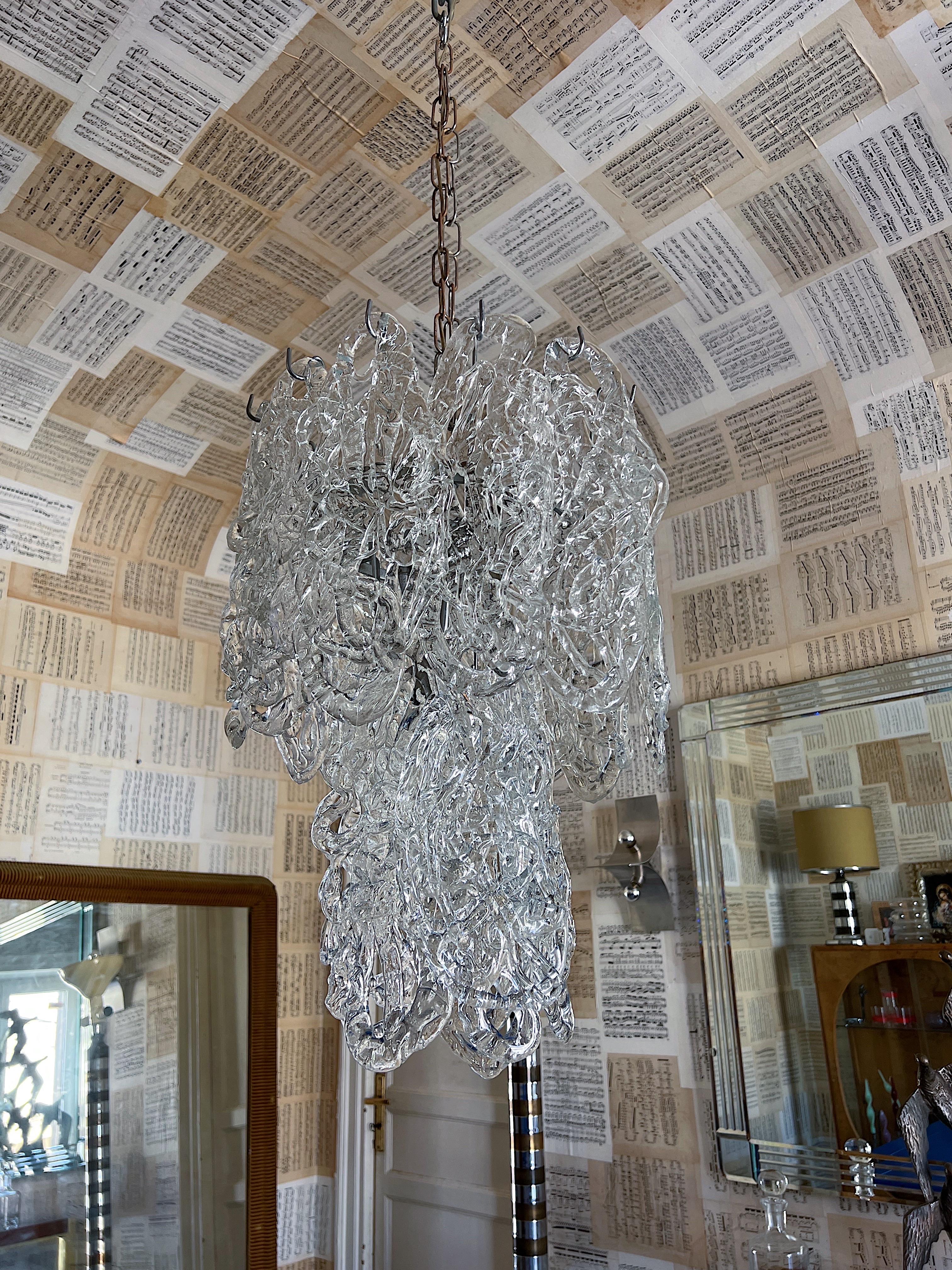 Mid-Century Modern 1960s Murano glass chandelier in model 