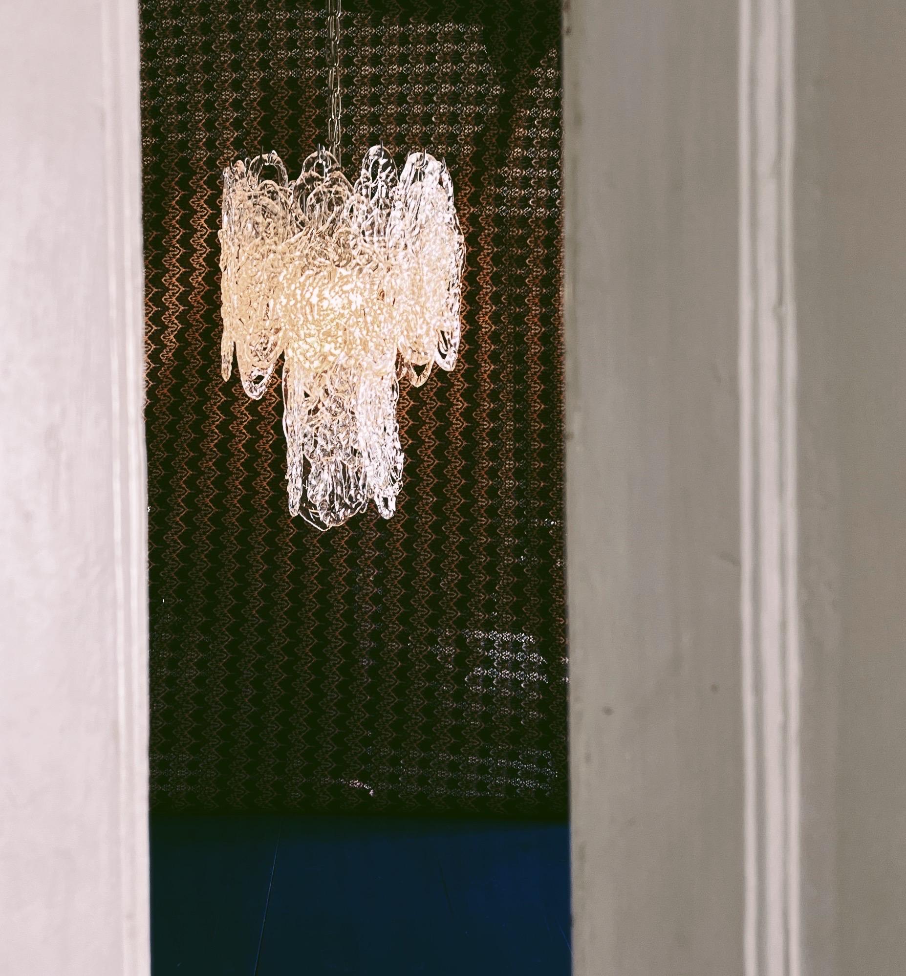 Metal 1960s Murano glass chandelier in model 