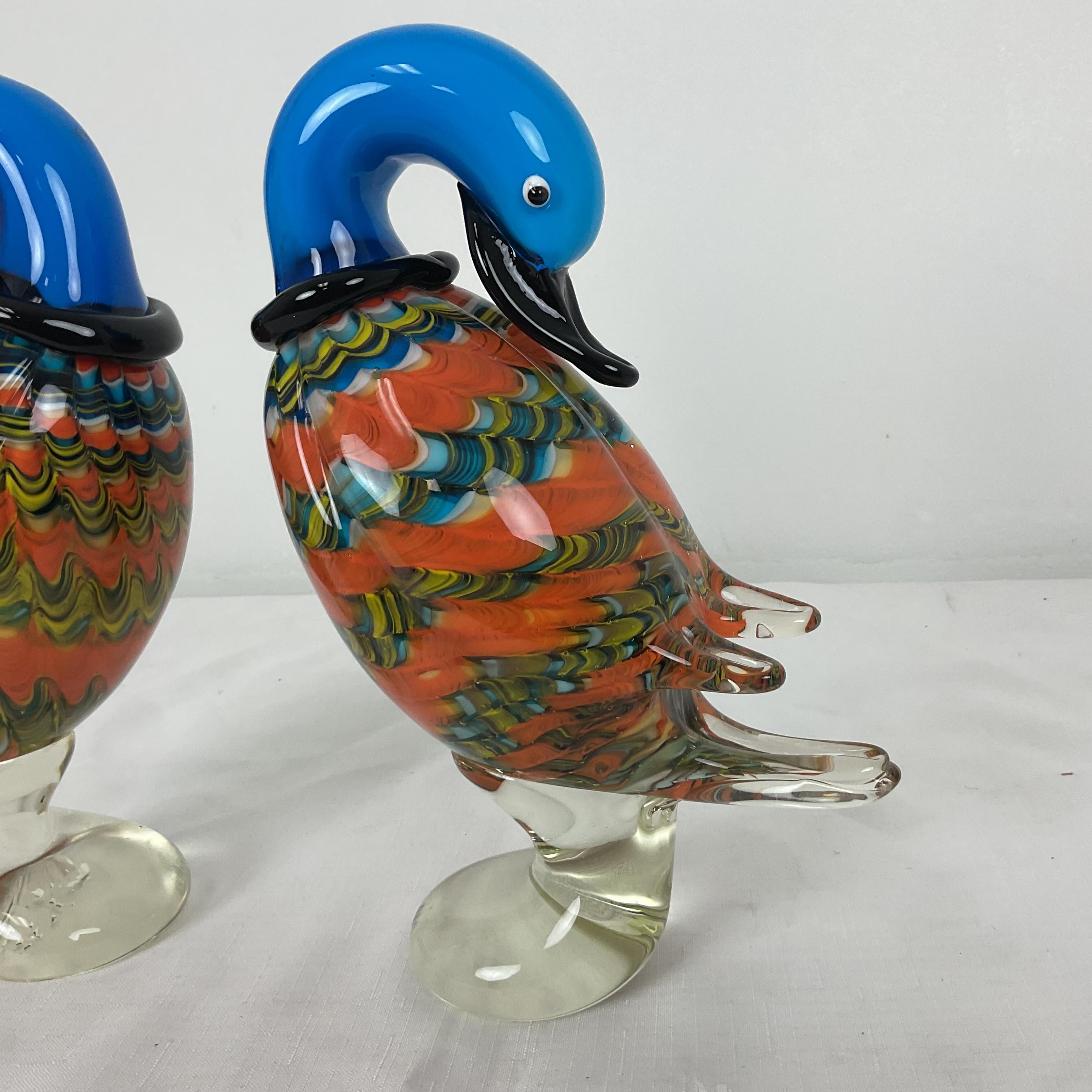 Mid-Century Modern 1960'S Murano Glass Ducks