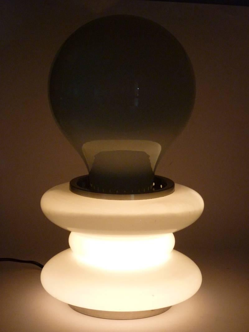 Mid-20th Century 1960s Murano Glass Italian Design Mazzega Pair of Table Lamp For Sale