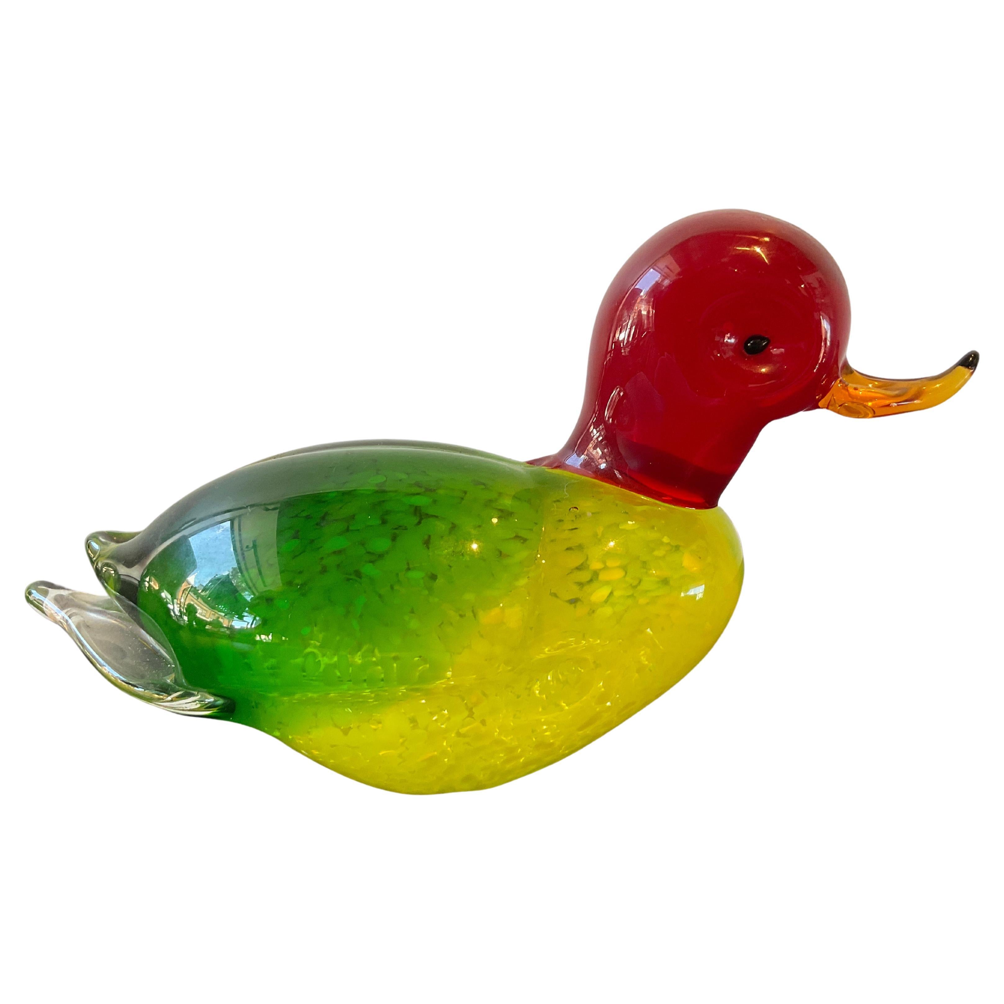 Canard colvert en verre de Murano des années 1960