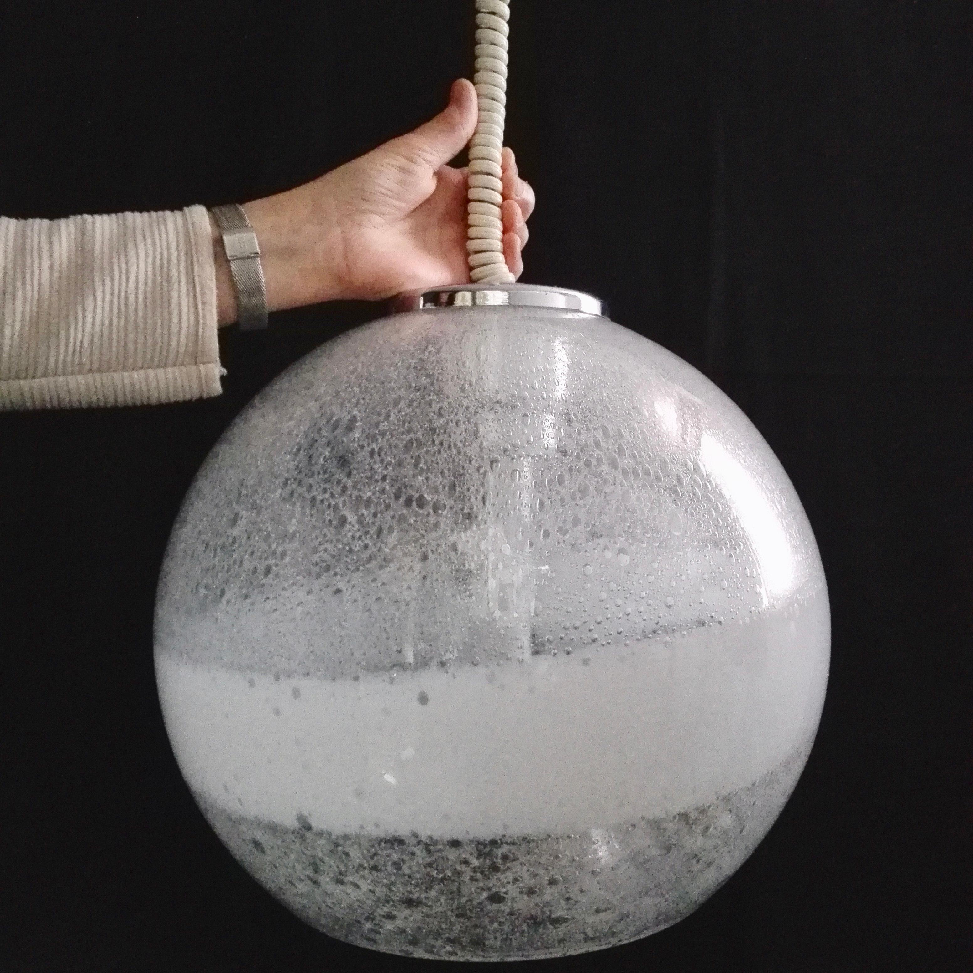 1960s Murano Glass Pendant Lamp, Gino Poli and Ettore Fantasia for Sothis Murano 3