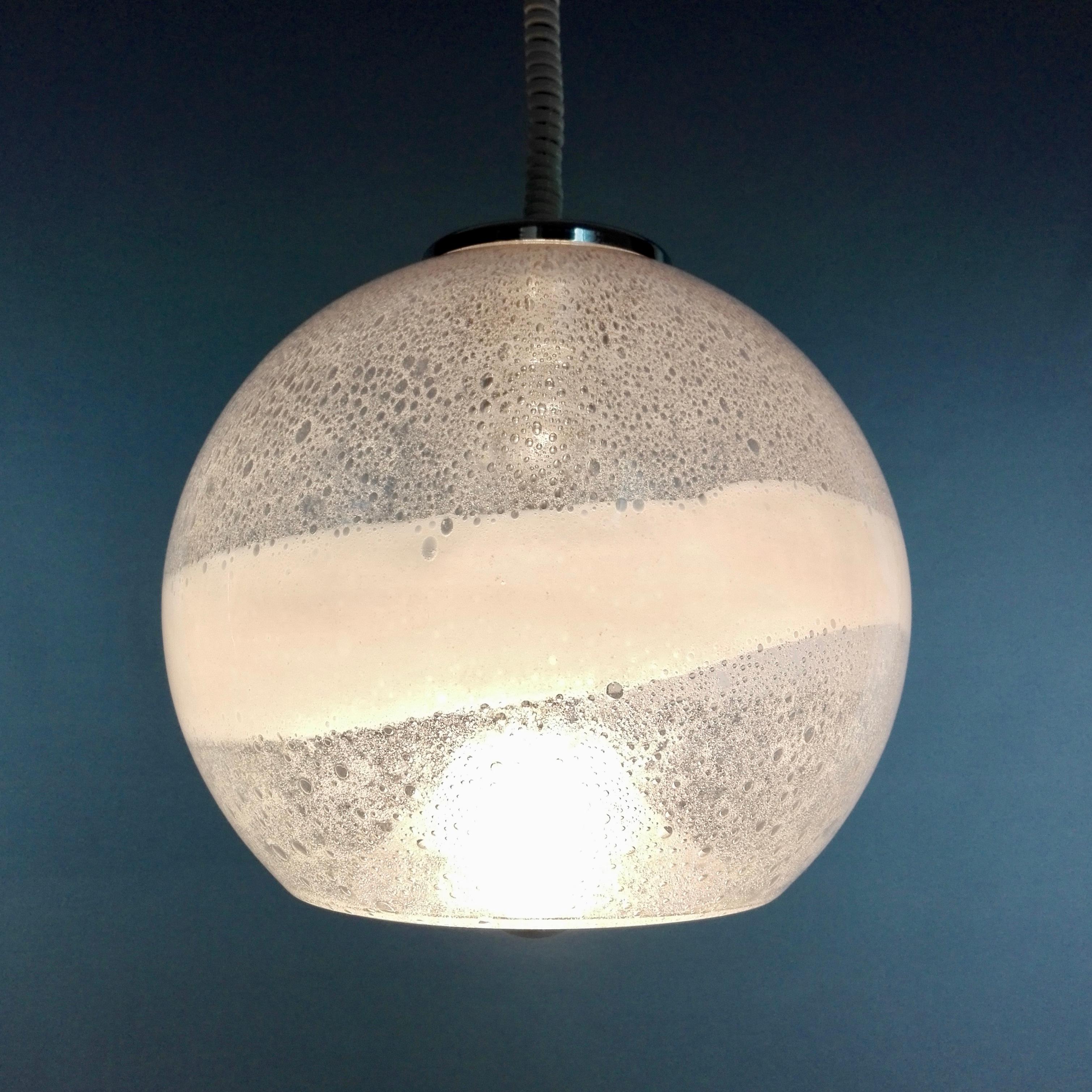 Mid-Century Modern 1960s Murano Glass Pendant Lamp, Gino Poli and Ettore Fantasia for Sothis Murano