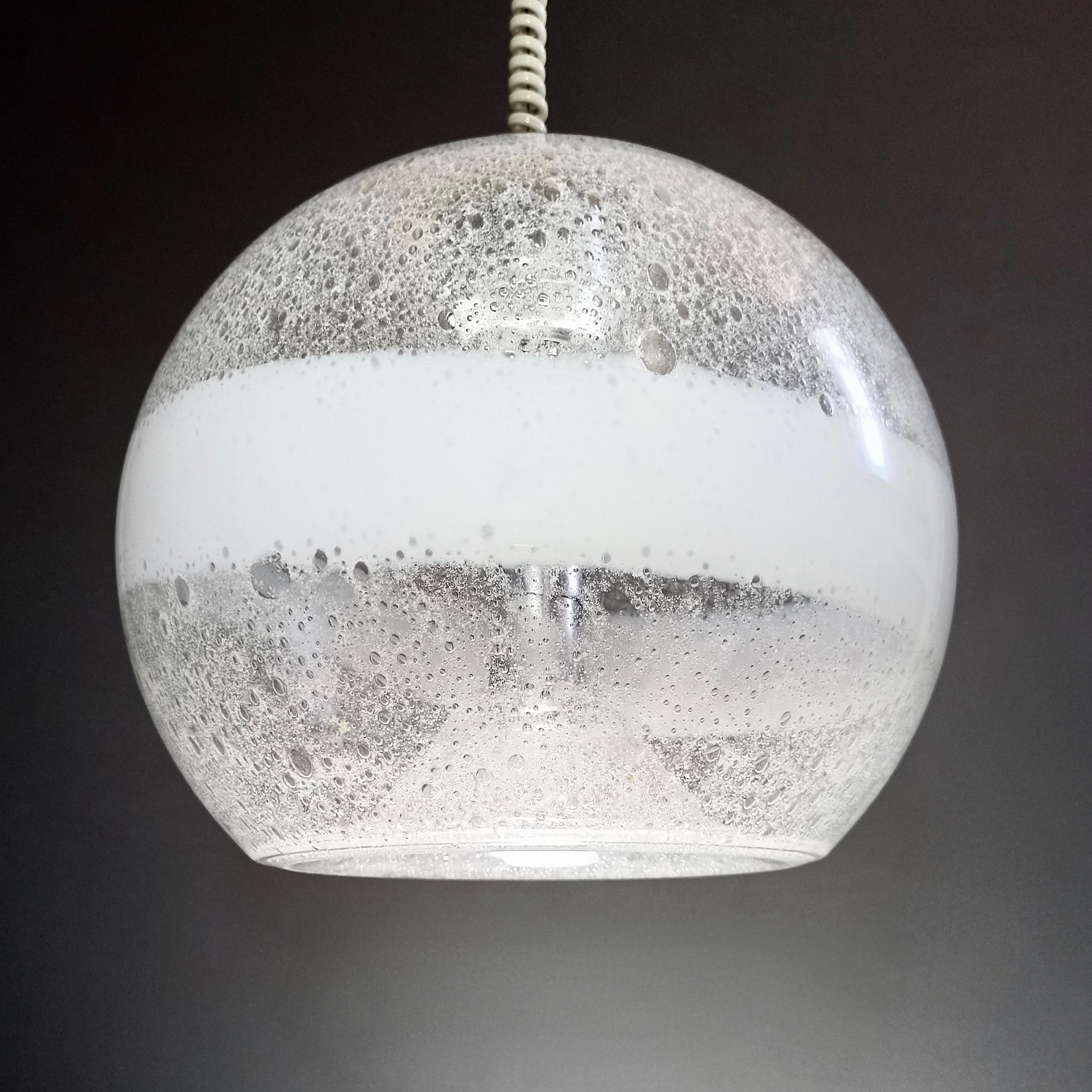 Hand-Crafted 1960s Murano Glass Pendant Lamp, Gino Poli and Ettore Fantasia for Sothis Murano