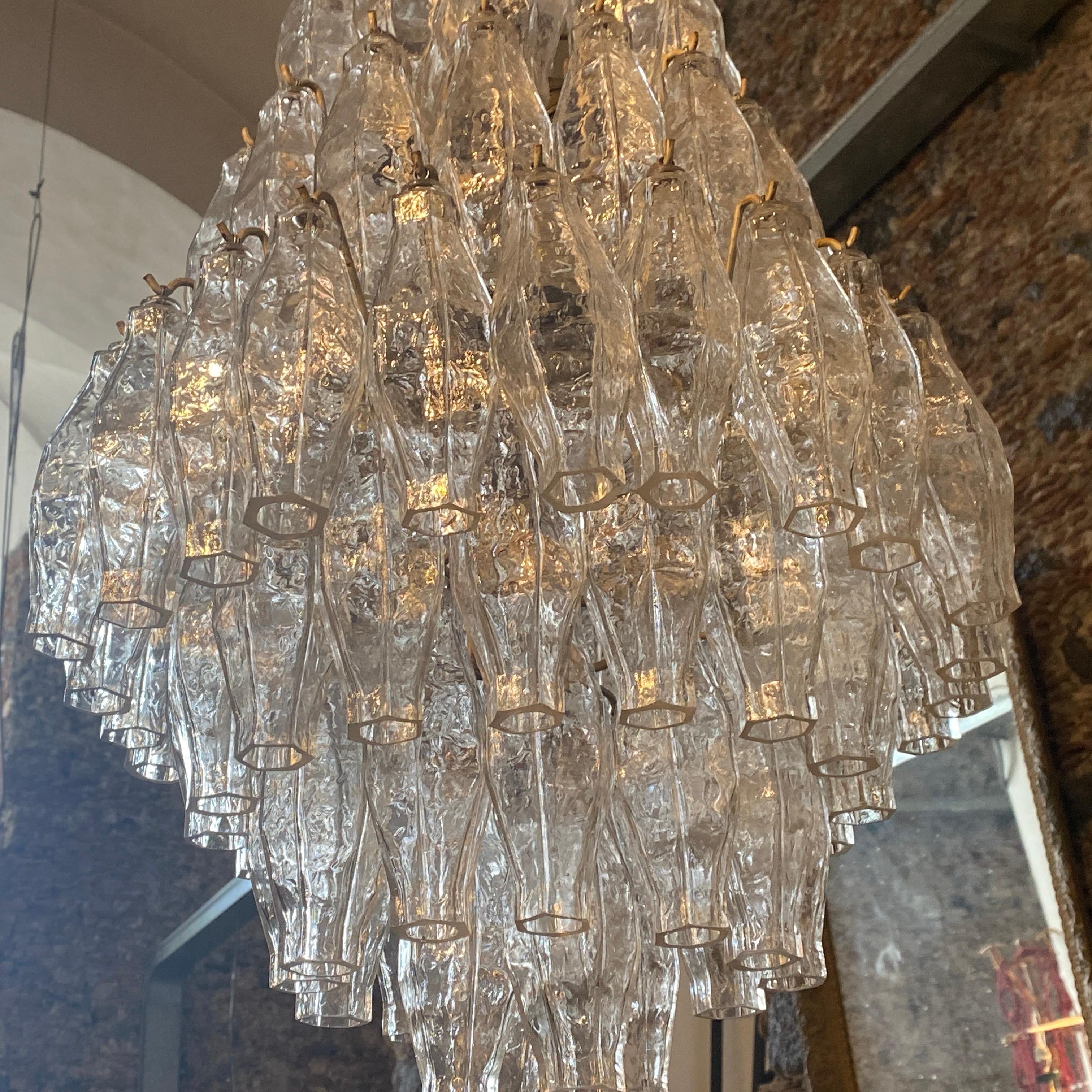 1960s Murano Glass Poliedri Chandelier in the Manner of Carlo Scarpa In Good Condition In Aci Castello, IT