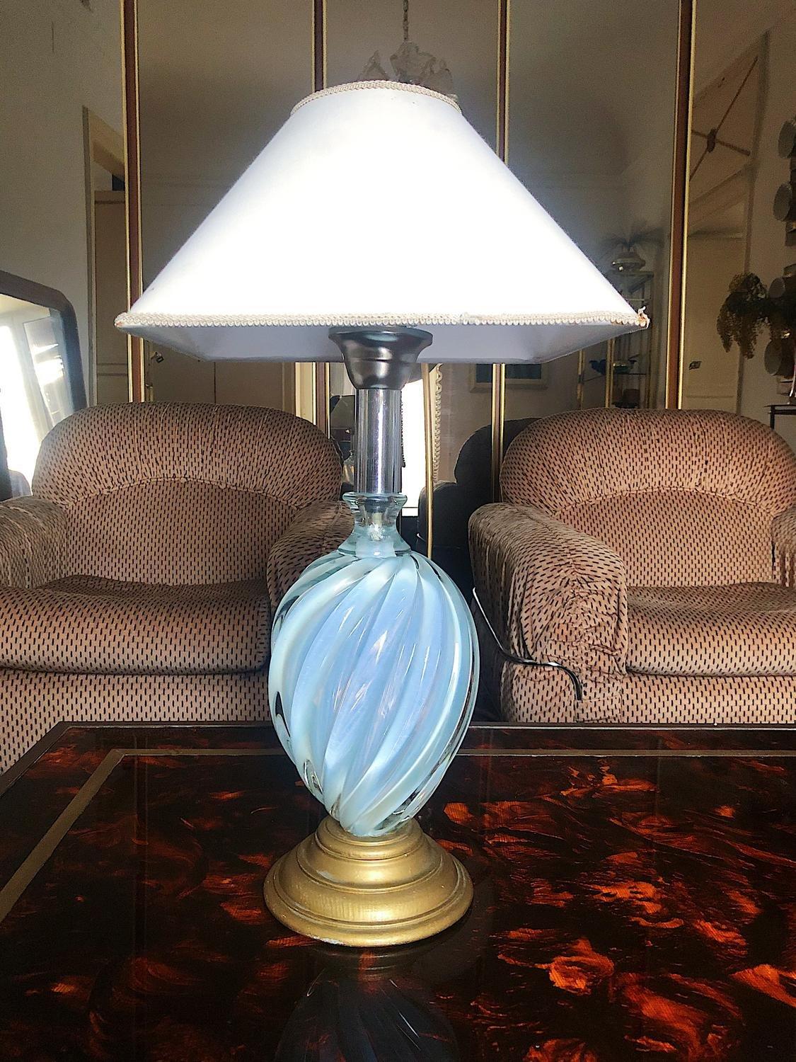 Italian 1960s Murano Glass Table Lamp by Barovier & Toso For Sale