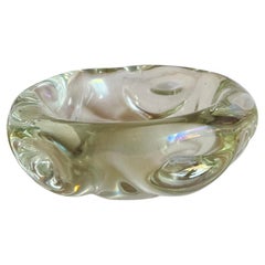 Cuenco "Wobbly" Turquesa de cristal de Murano de los años 60