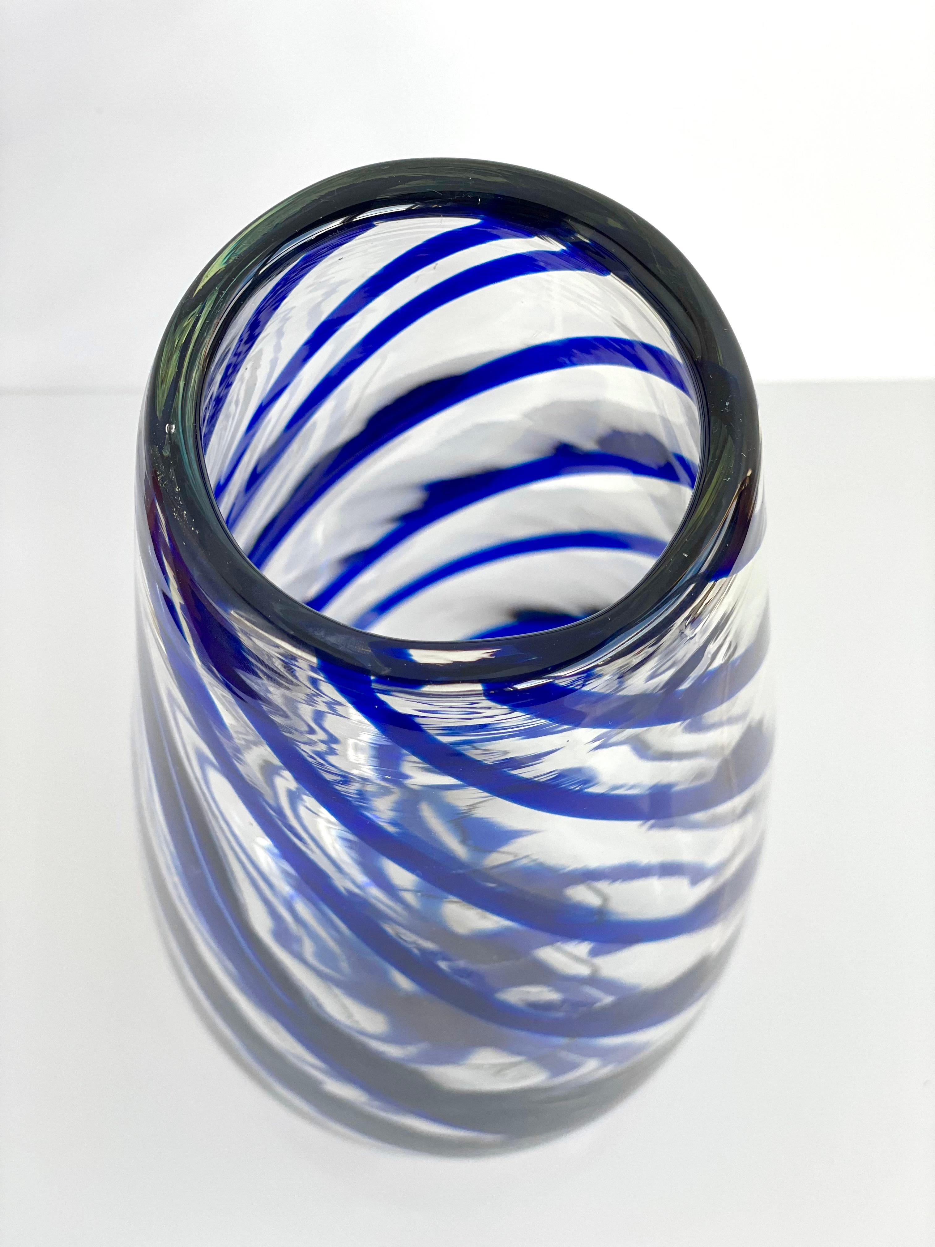 Mid-Century Modern 1960's Murano Glass Vase (Handmade) For Sale
