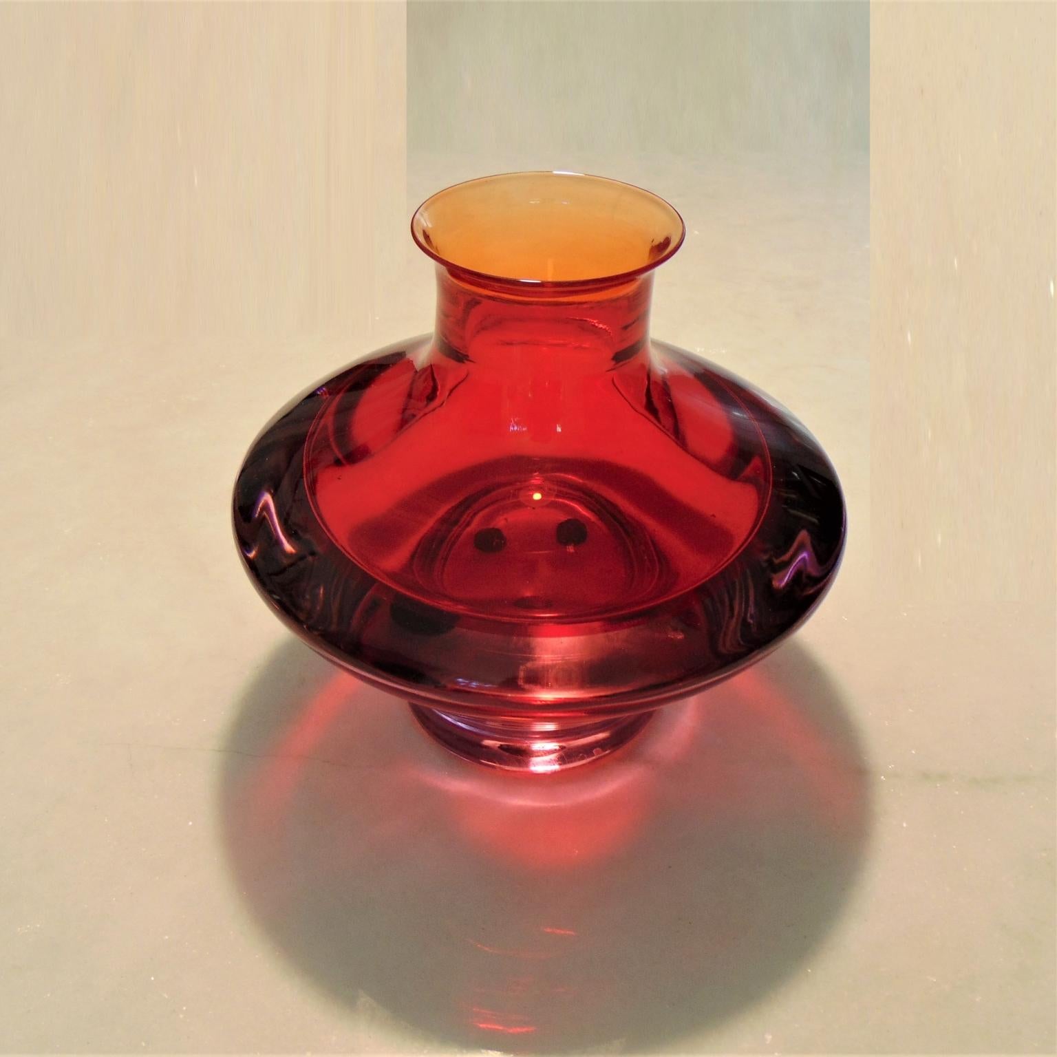 1960s Ruby and Bronze Italian Murano Glass Vases for Seguso, Italy For Sale 10