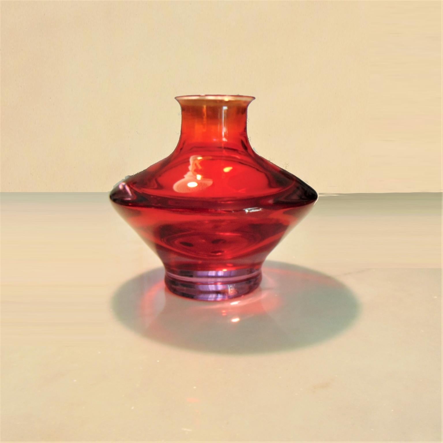 1960s Ruby and Bronze Italian Murano Glass Vases for Seguso, Italy For Sale 11