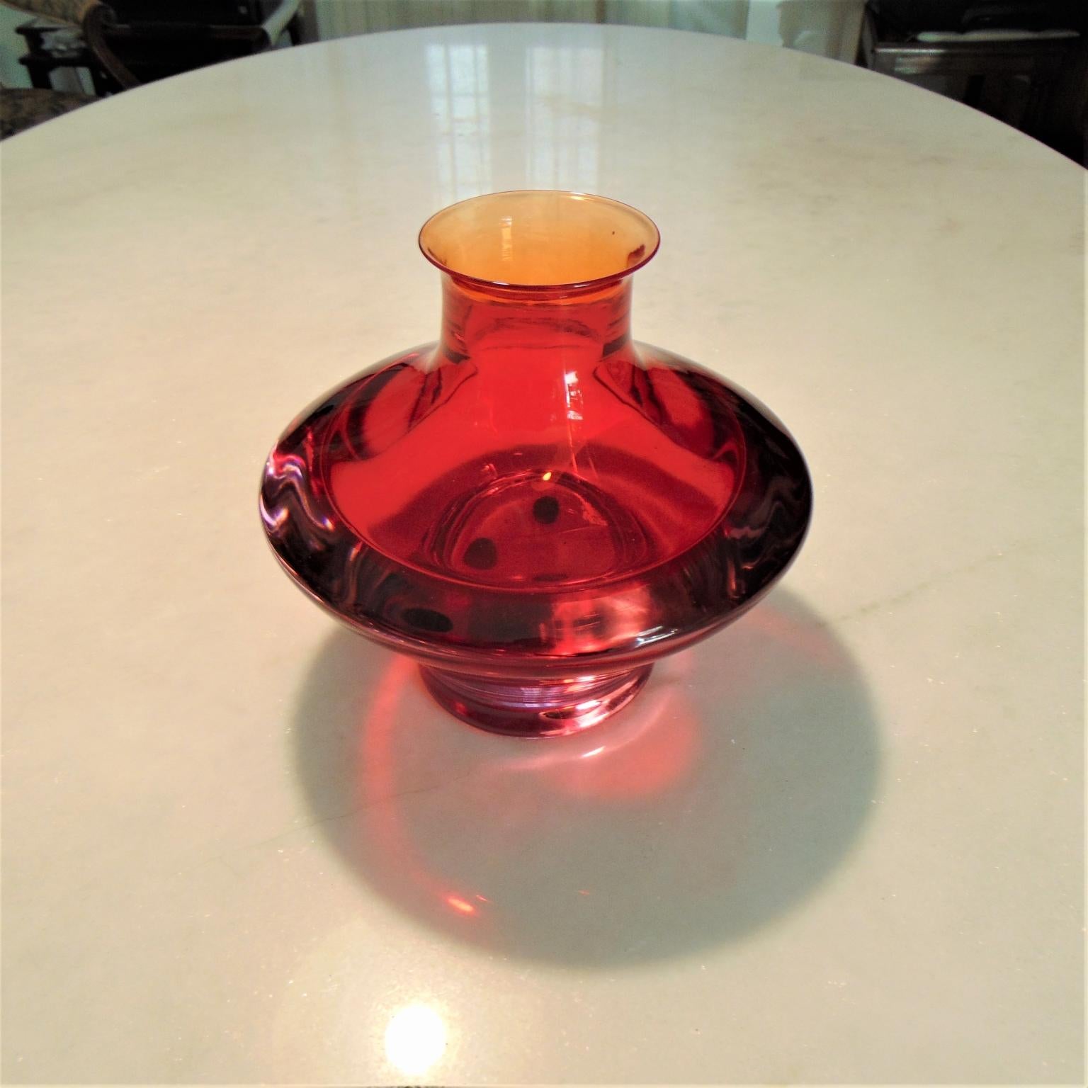 1960s Ruby and Bronze Italian Murano Glass Vases for Seguso, Italy For Sale 12