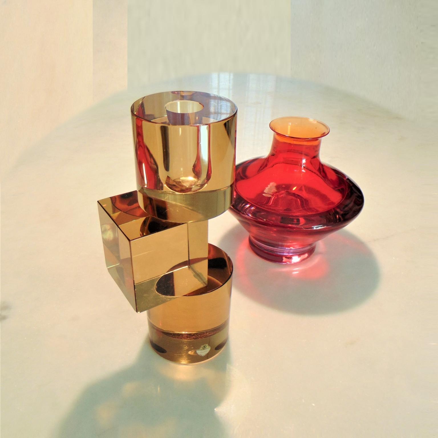 1960s Ruby and Bronze Italian Murano Glass Vases for Seguso, Italy For Sale 14