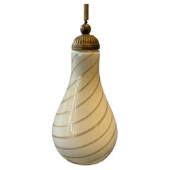 Vintage 1960s Murano Gold and off White Glass Pendant
